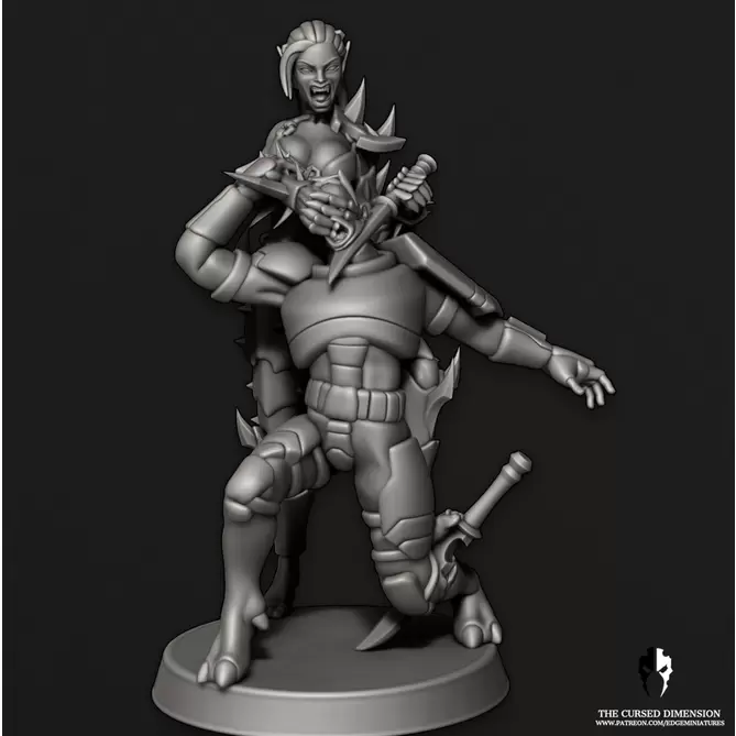 Miniature: Cursed Elves Arena Queen Pin-up