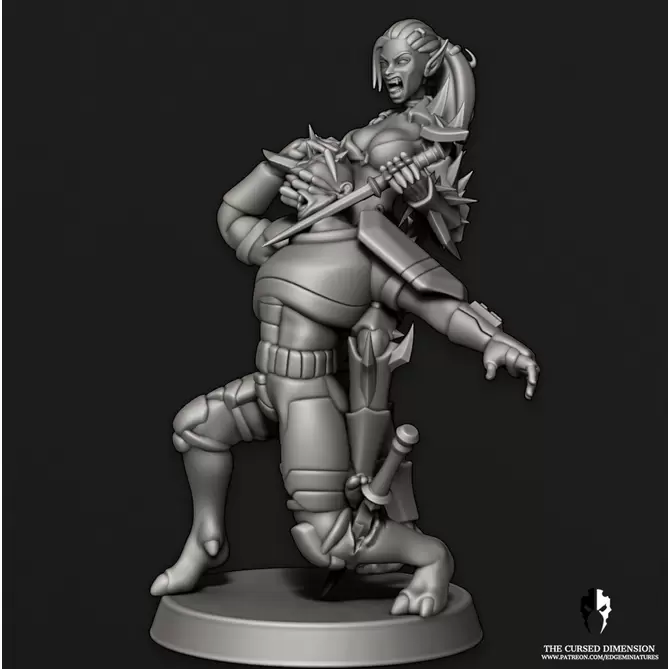 Miniature: Cursed Elves Arena Queen Pin-up