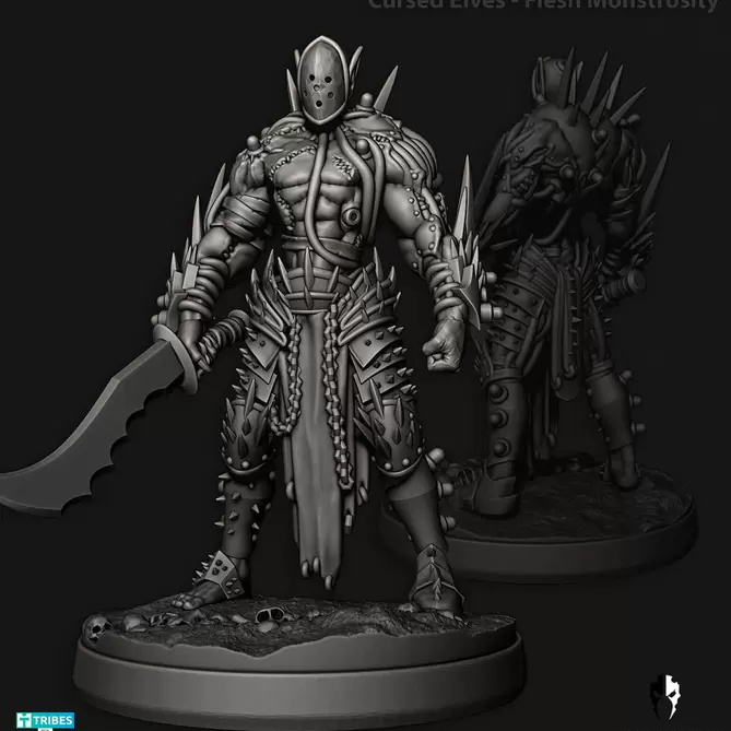 Miniature: Cursed Elves Flesh Monstrosities