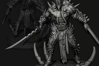Miniature: Cursed Elves Flesh Monstrosities