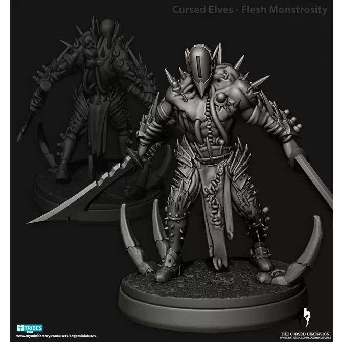 Miniature: Cursed Elves Flesh Monstrosities