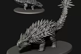 Miniature: Desert Elves Feral Ankylosaurus