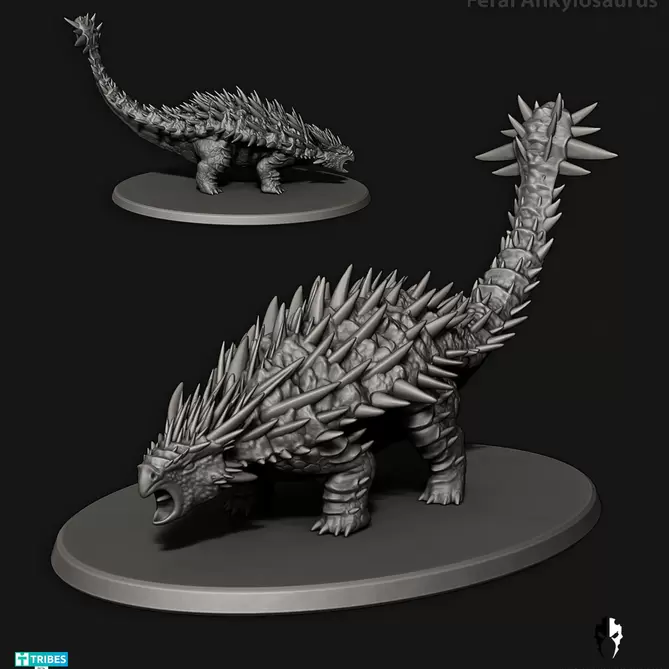 Miniature: Desert Elves Feral Ankylosaurus
