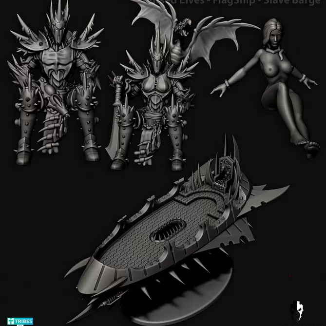 Miniature: Cursed Elves Slave Barge