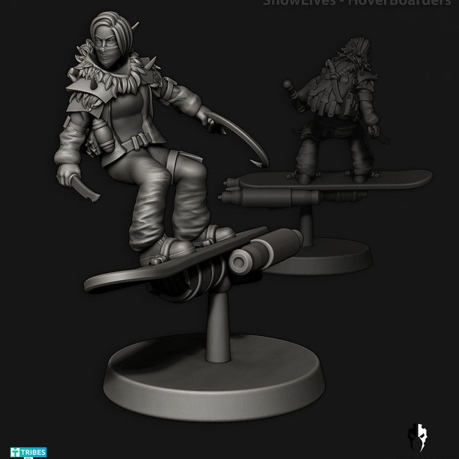 Miniature: Snow Elves Hoverboarders