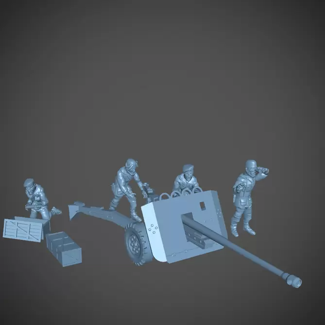 Miniature: 17pdr Gun with Crew 15mm