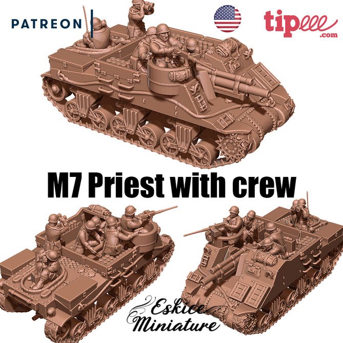 Миниатюра: M7 Priest with crew 15mm