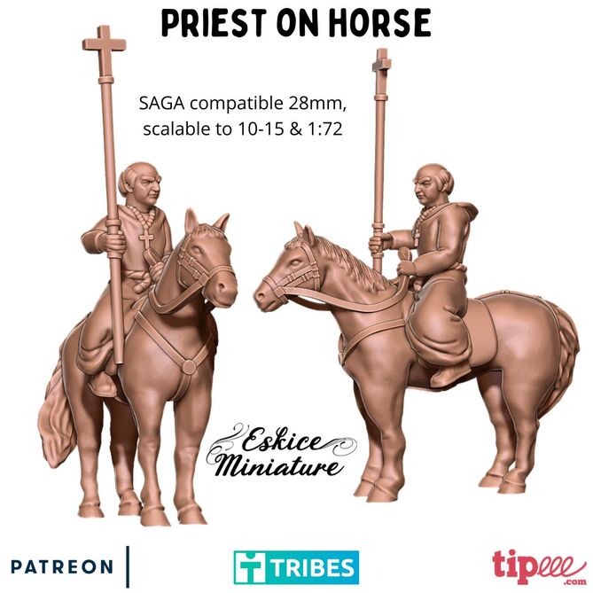 Miniature: Christian Priest Mounted