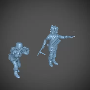 UK Paratroopers Officer and Spotter 15mm