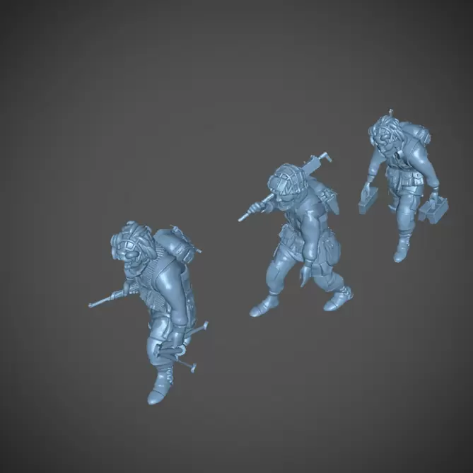 Miniature: US Paratroopers cal.30 MG 15mm (on march)