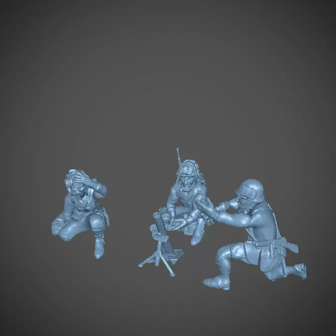Миниатюра: US Paratroopers Mortar 15mm
