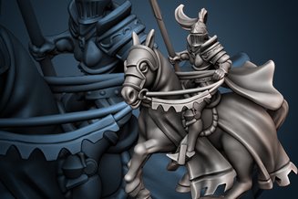 Miniature: Female Knights Mounted