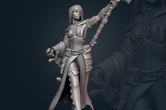 Miniature: Human Female Cleric 1