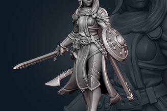 Miniature: Tiefling Female Knight