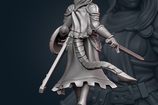 Miniature: Tiefling Female Knight