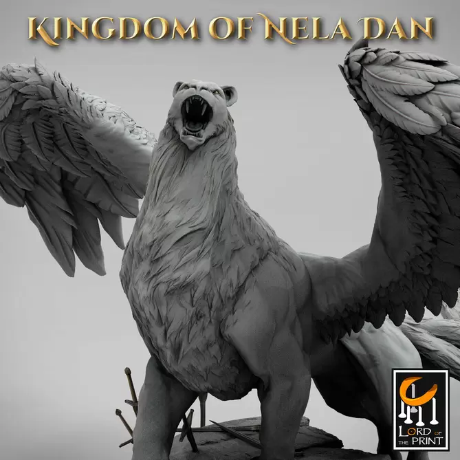 Miniature: Wild Winged Lion