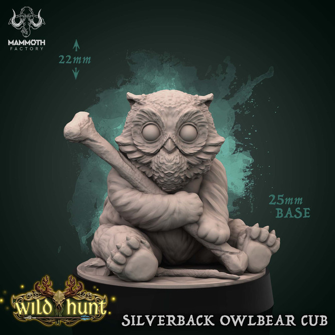 Miniature: Silverback Owlbear Cub