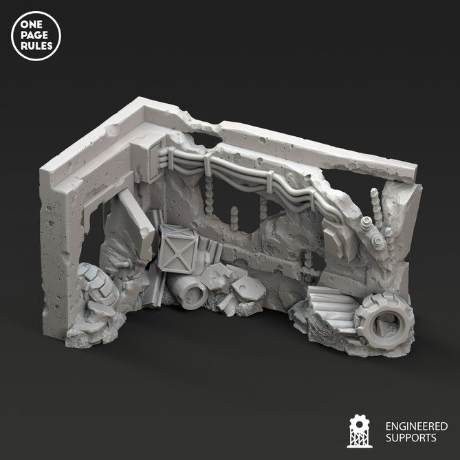 Miniature: Urban Ruins Corner Door Ruined