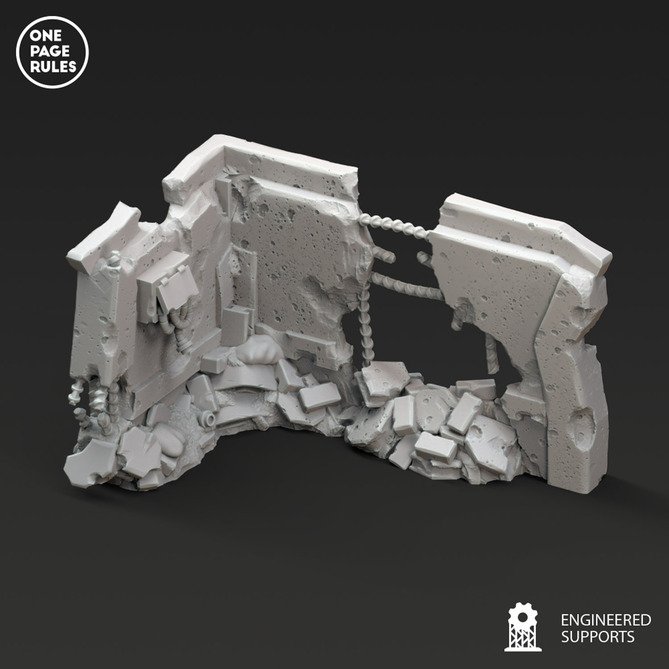 Miniature: Urban Ruins Corner Regular Ruined