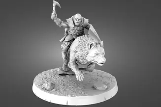 Miniature: Orc Captain (Foot and Mounted)