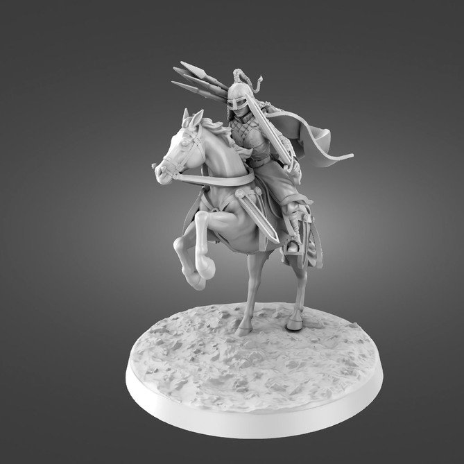 Miniature: Ristania Shieldmaiden (Foot and Mounted