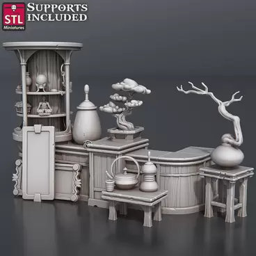 Antique Shop Counter
