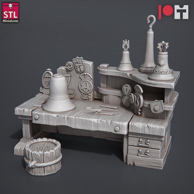 Miniature: Bell Maker Workbench