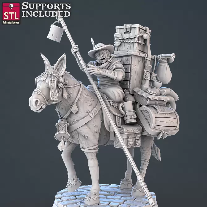 Miniature: Peddler with Mule