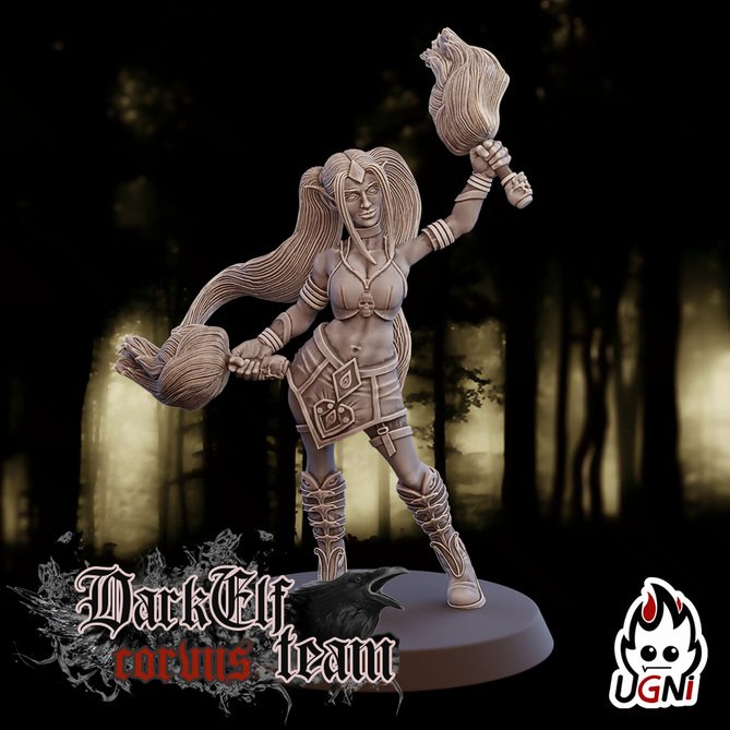 Miniature: Dark Elves Cheerleaders