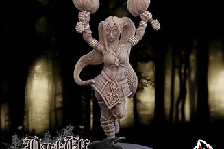 Miniature: Dark Elves Cheerleaders