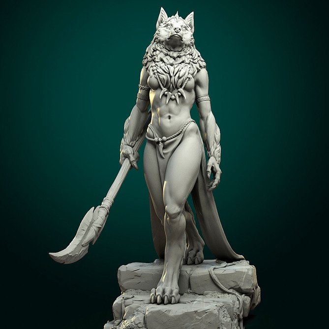 Miniature: Oleana the Werewolf 75mm