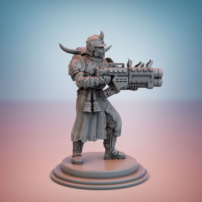 Miniature: Cult Guard: Specialist (Turbo Magma Gun)