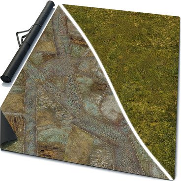 6 x 4 feet Double-Sided Mouse Pad Rubber Battle Mat: Meadows + Zolotograd + Bag