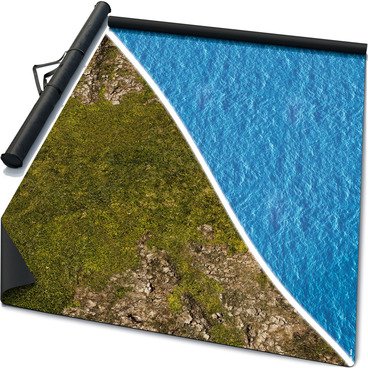 Double-Sided 6 x 3 feet Fabric Battle Mat: Homeland - Deep Blue Sea