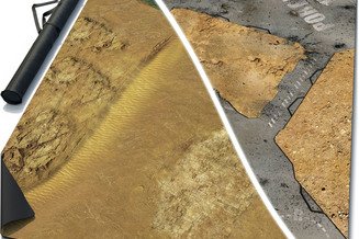 Double-Sided 6 x 4 feet Fabric Battle Mat: Deserted Heart - Sector B-12