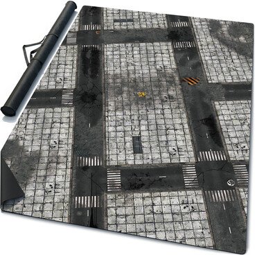6 x 4 feet Mouse Pad Rubber Battle Mat: Concrete + Bag