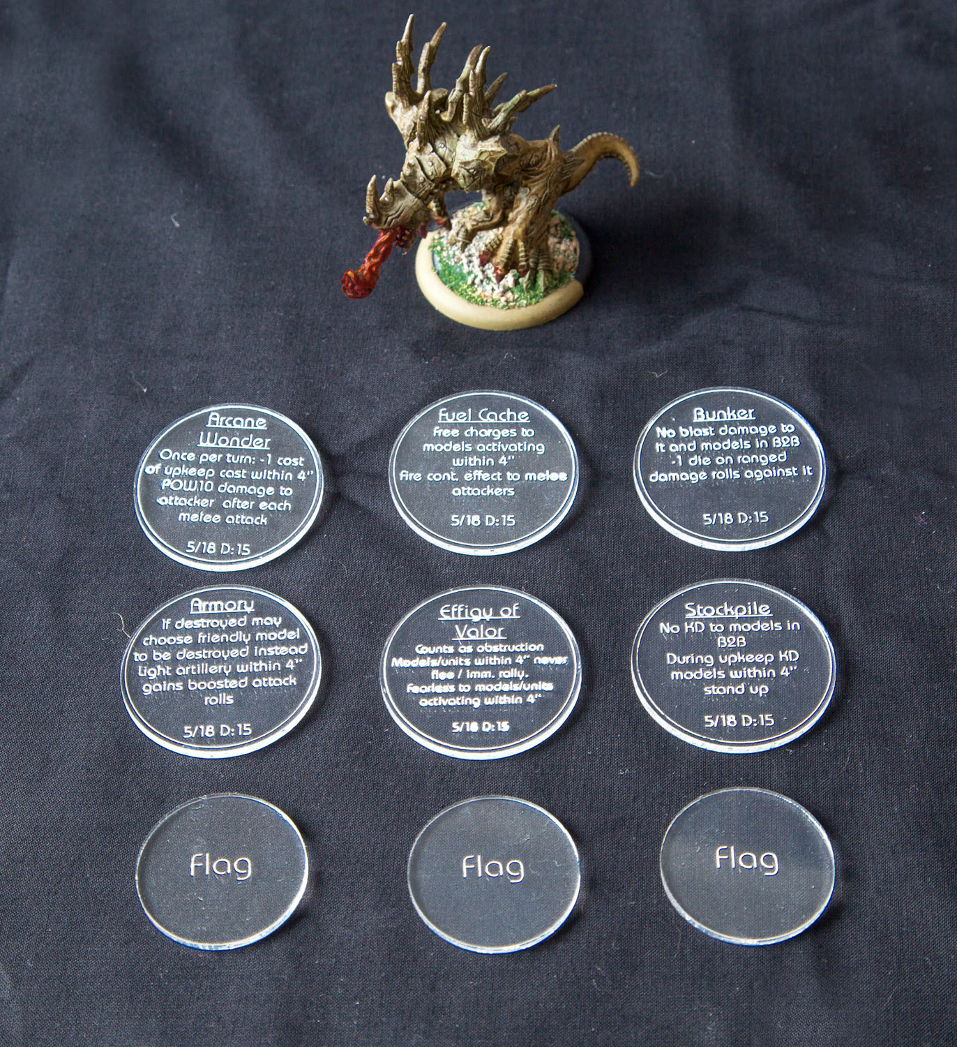 wargame miniatureswarmachine hordes condition tokens templates measure ...