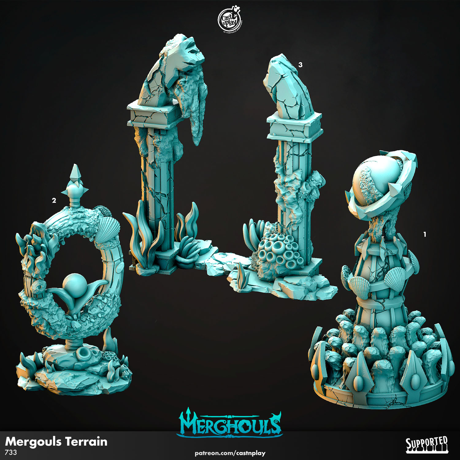 Merghouls Terrain - 3D печать Фэнтезийных Warhammer Миниатюр для Настольных  Игр