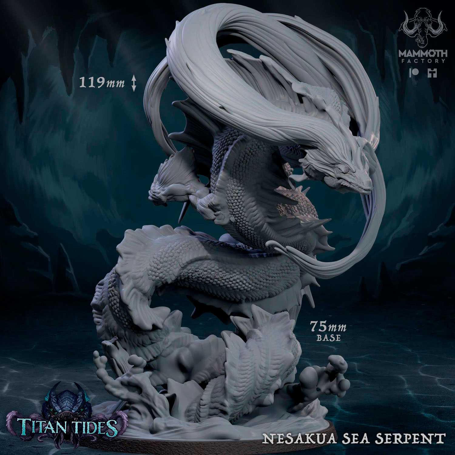 Nesakua Sea Serpent - 3D печать Сказочных Warhammer 40k Миниатюр для  Настольных Игр