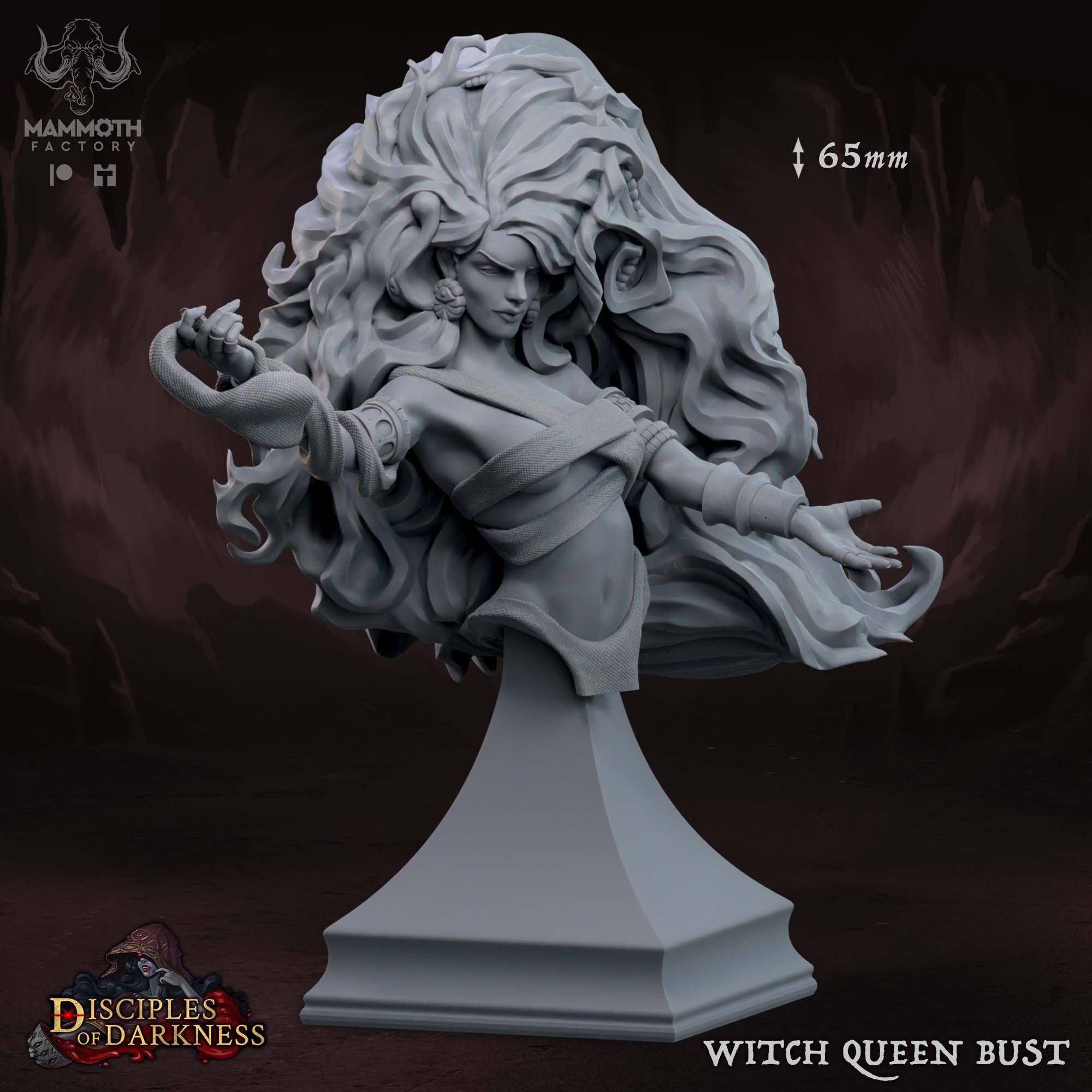 Witch Queen Bust - miniature for table war-games & collecting