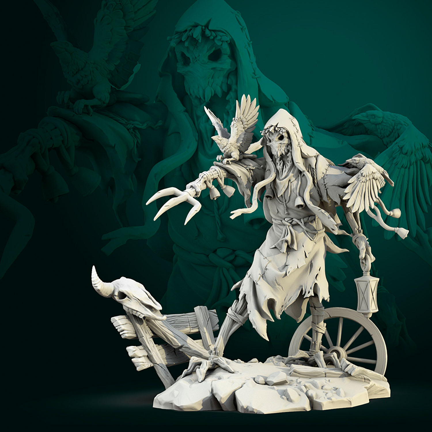 Scarecrow 75mm - 3d printed d&d fantasy miniature set for tabletop rpg